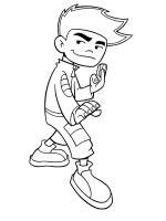 A coloring page of american dragon ball z - jake long